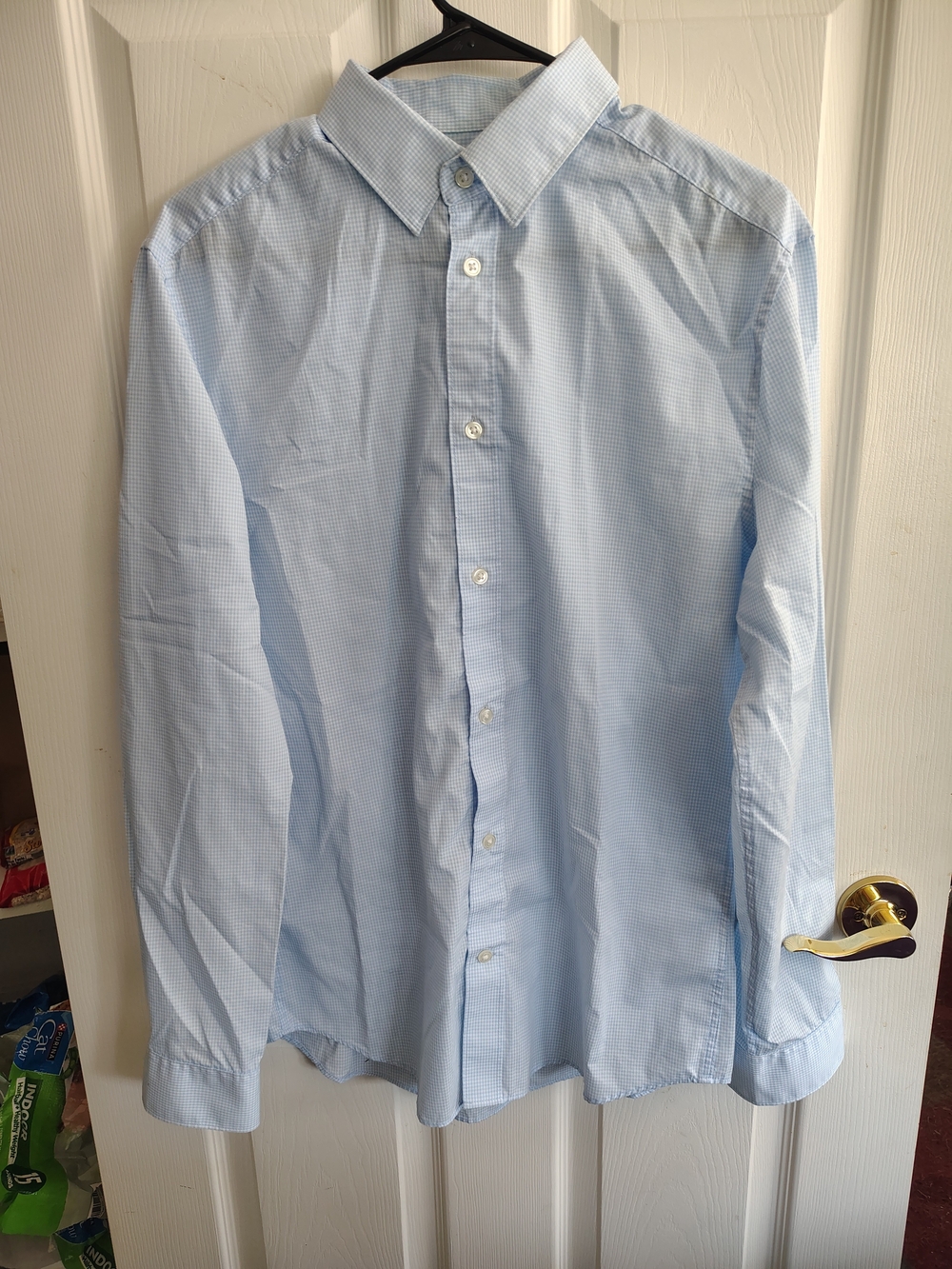 H&M Light Blue Micro-Check Dress Shirt